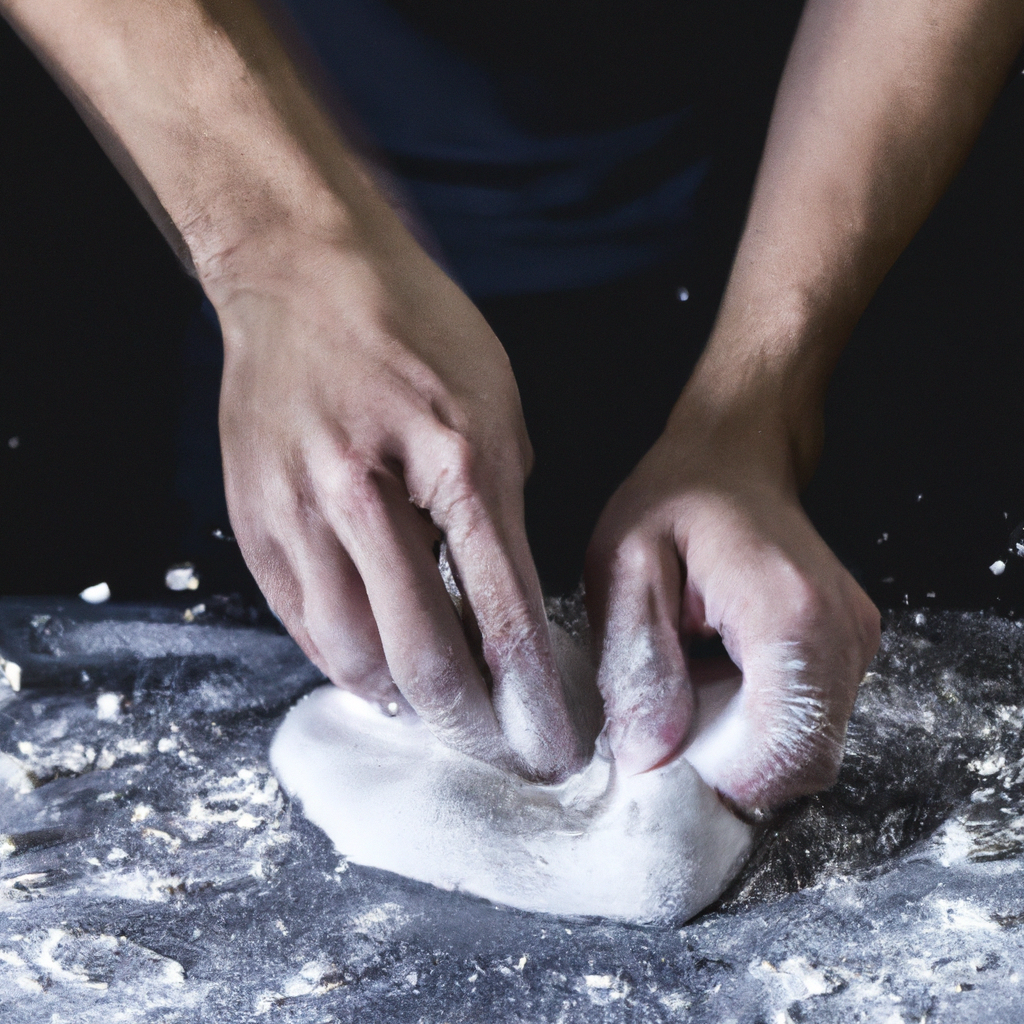 Maestro de masa amasando con detalle
