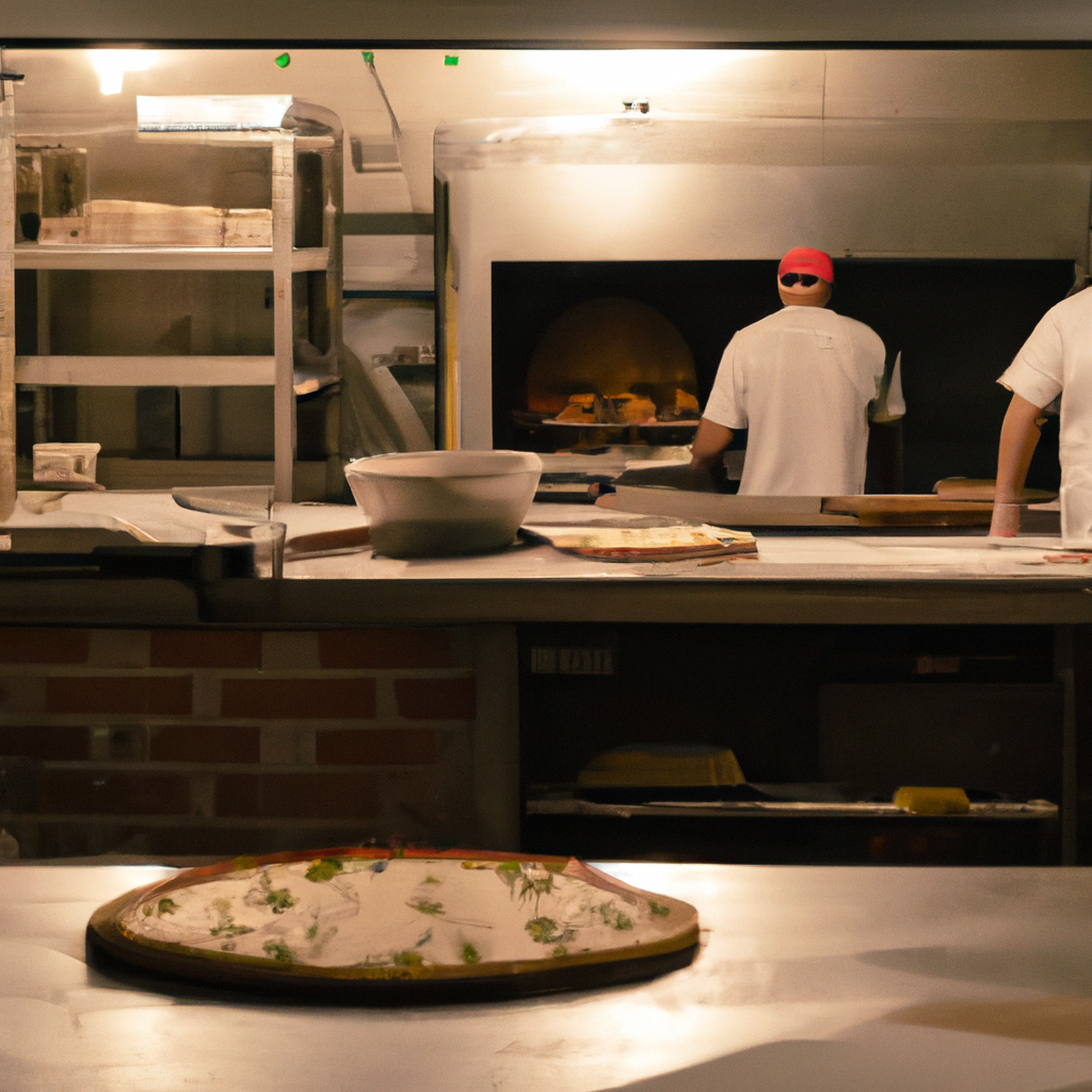 Equipo de la pizzería trabajando en cocina artesanal en Santiago de Chile